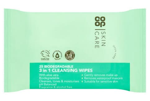 Co-op Biodegradable Face Wipes 25S