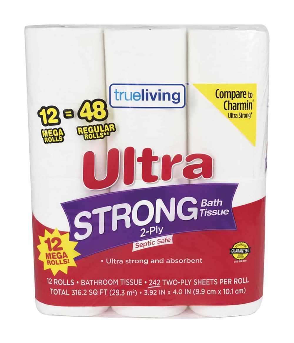 True Living Ultra Strong Bath Tissue Mega Rolls 18 Ct
