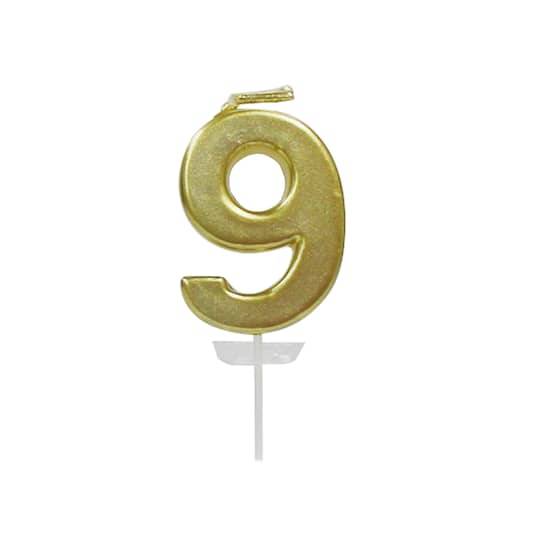 Celebrate It Gold Number 9 Candle