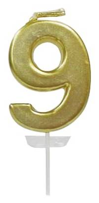 Celebrate It Gold Number 9 Candle