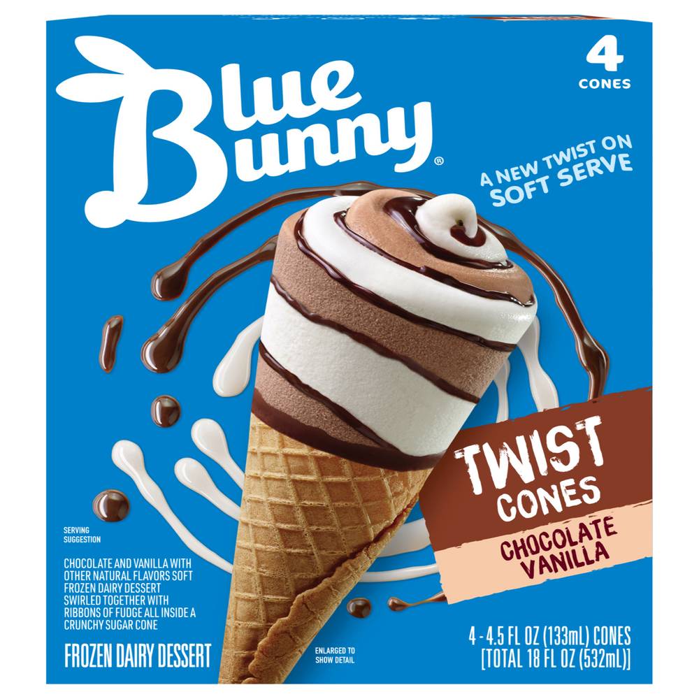 Blue Bunny Twist Cones Frozen Dairy Dessert (18 fl oz)