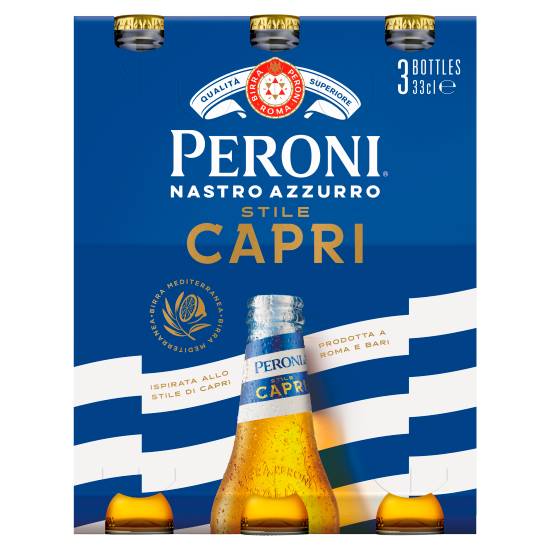 Peroni Nastro Azzurro Stile Capri (3 x 330ml)