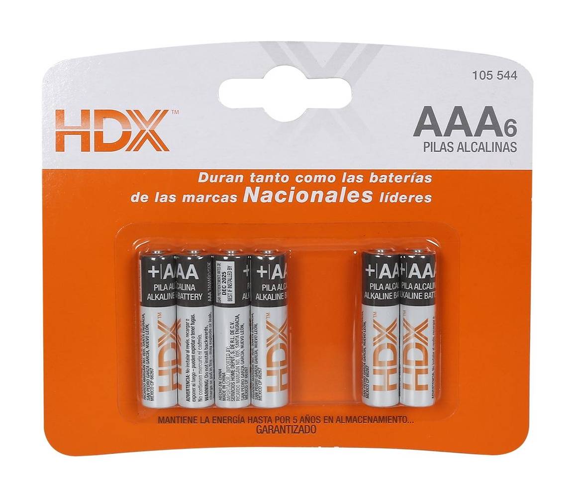 HDX · Batería alcalina aaa (6 un)