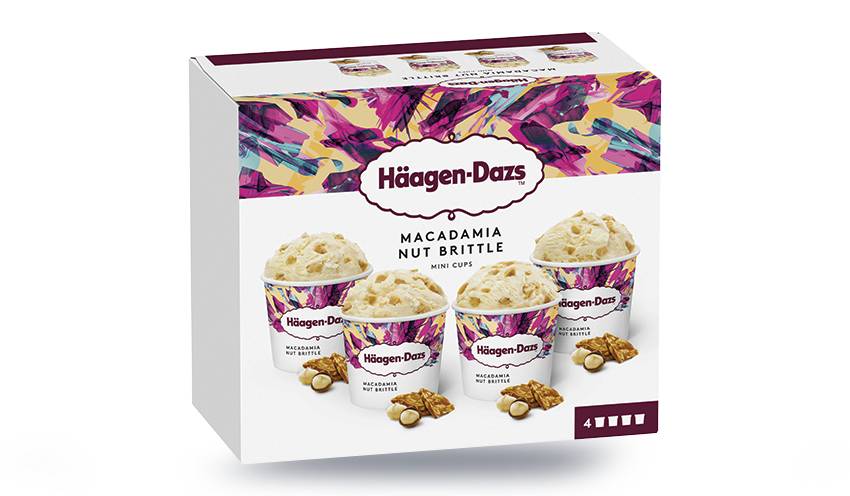 4 Mini-pots Macadamia Nut Brittle - Häagen Dazs