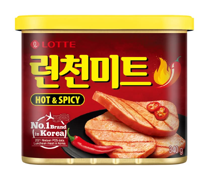 LOTTE午餐肉(辣味) <340g克 x 1 x 1CAN罐>