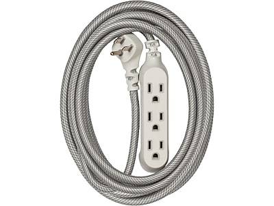 360 Electrical Habitat Modern Collection 15' Extension Cord, 3-Outlet, Tungsten (360429-TU-8ES)