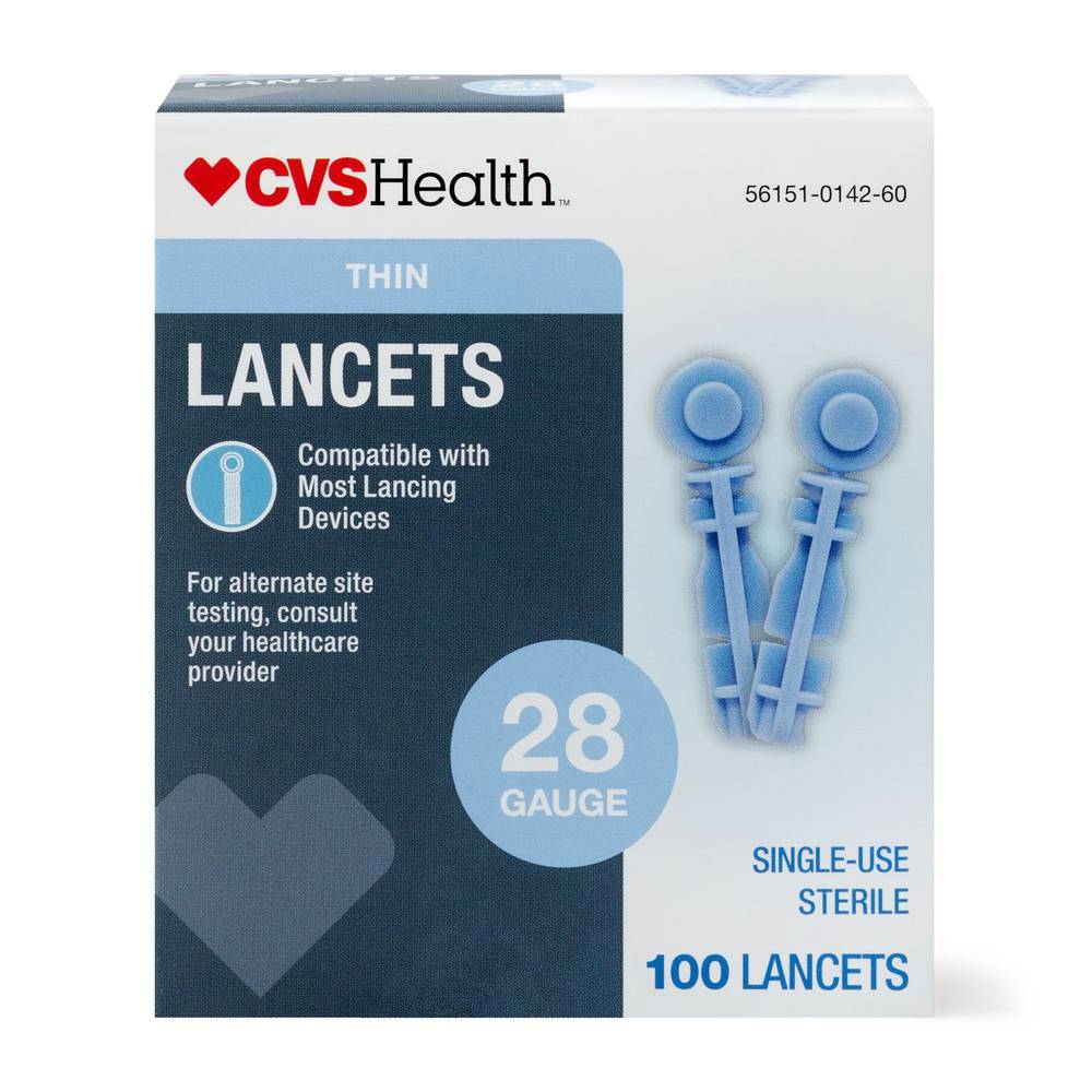 CVS Health Thin 28 Gauge Lancets, 100 CT
