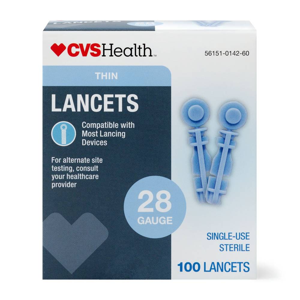 Cvs Health Thin 28 Gauge Lancets, 100 Ct