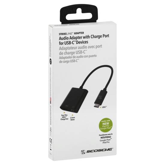 Scosche Strikeline Auto Adapterwith Charge Port For Usb-C
