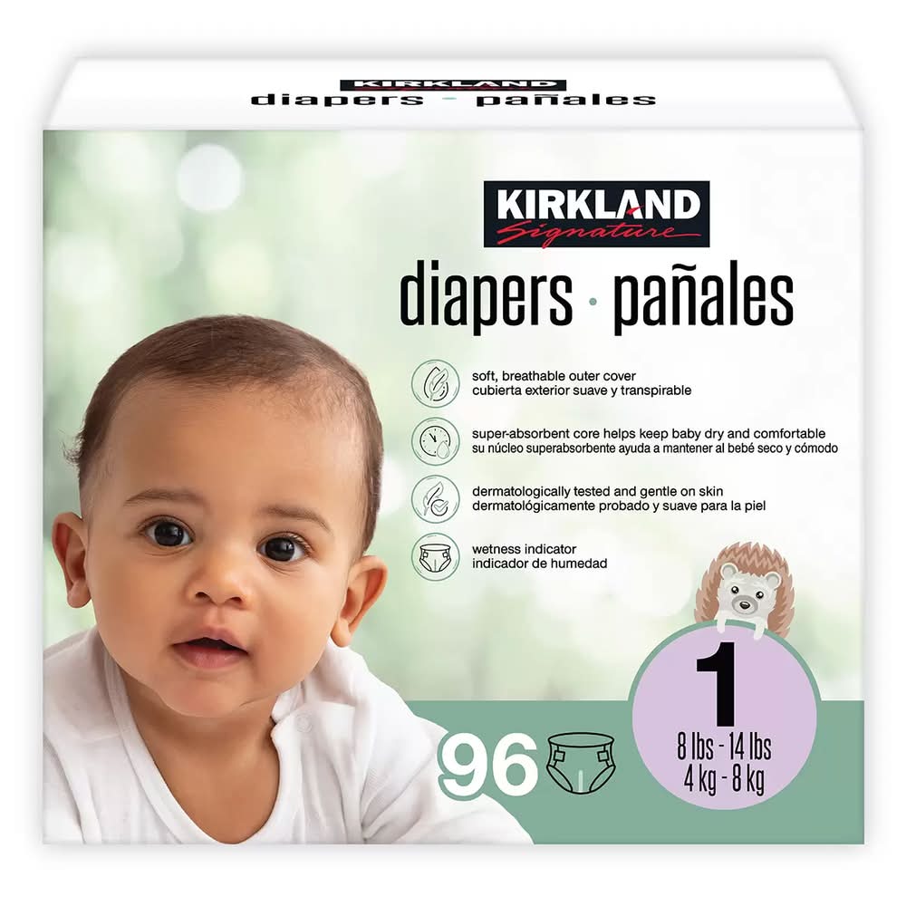Kirkland Signature · Pañales infantiles, Etapa 1 (96 un)