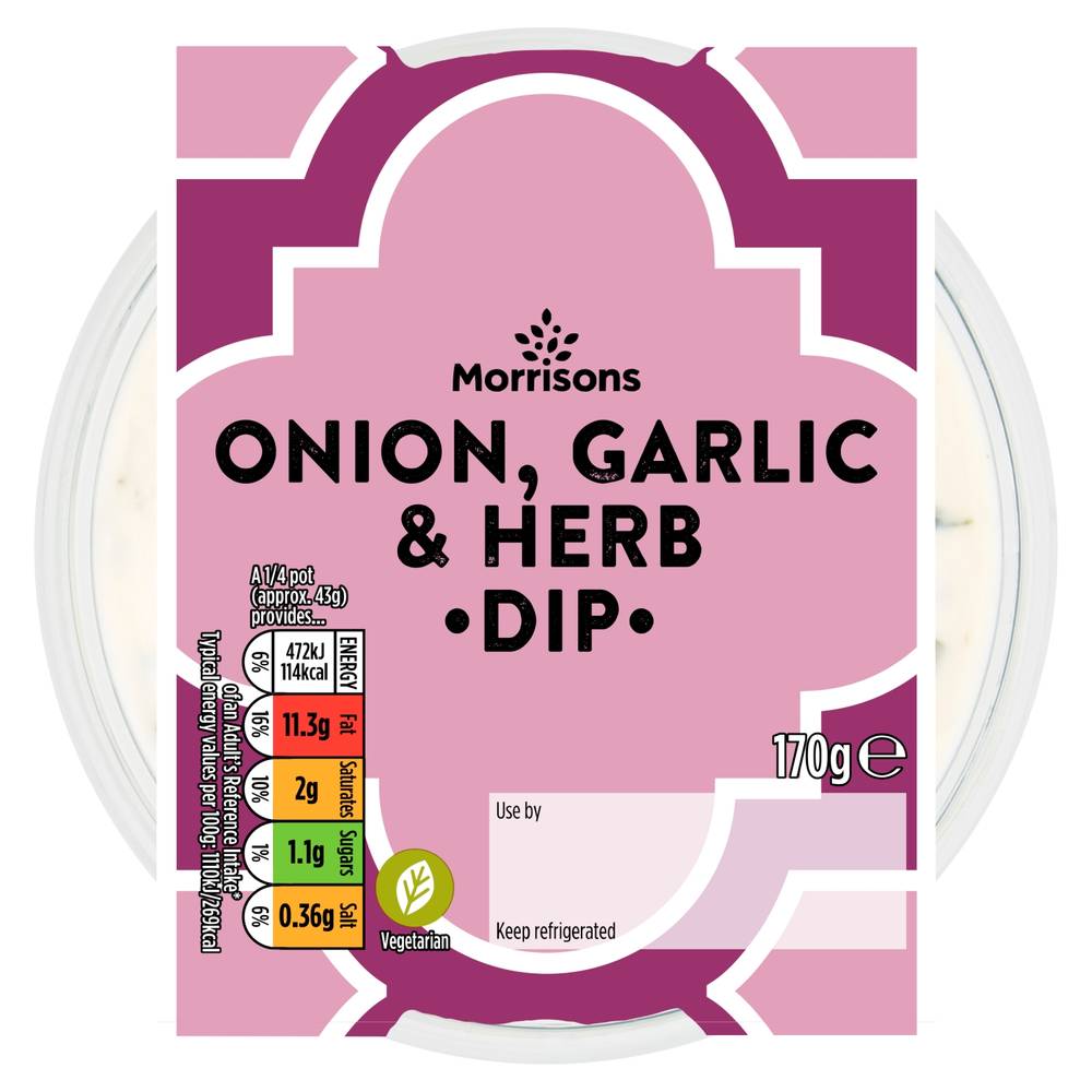 Morrisons Onion Garlic & Herb Dip 170G