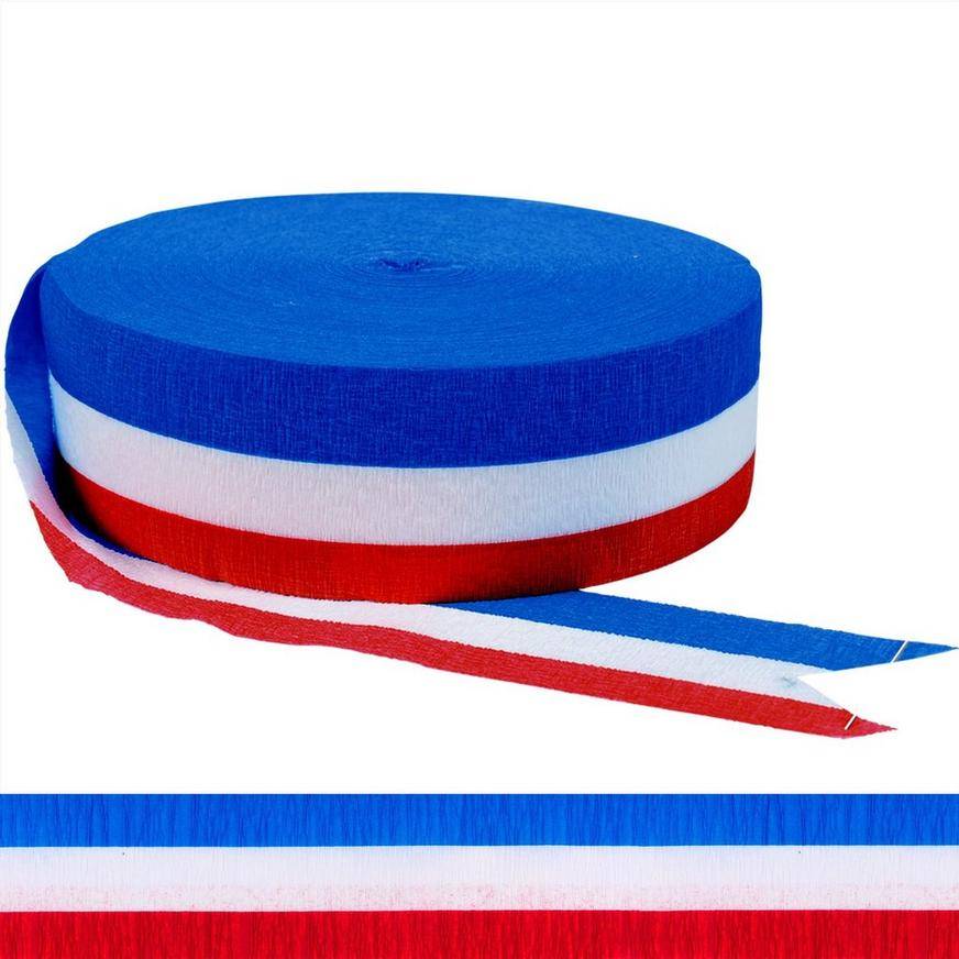 Patriotic Red, White & Blue Streamer