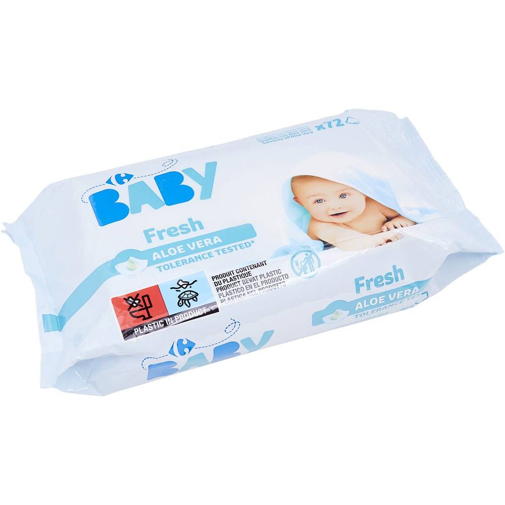 Carrefour - Lingettes bébé fresh aloe vera