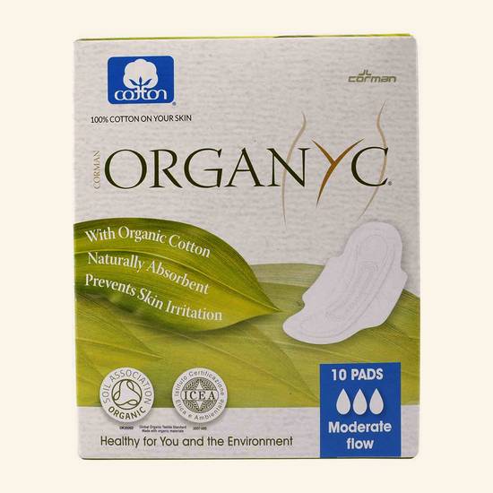 Organyc Cotton Pads With Wings Moderate Flow (10 units)