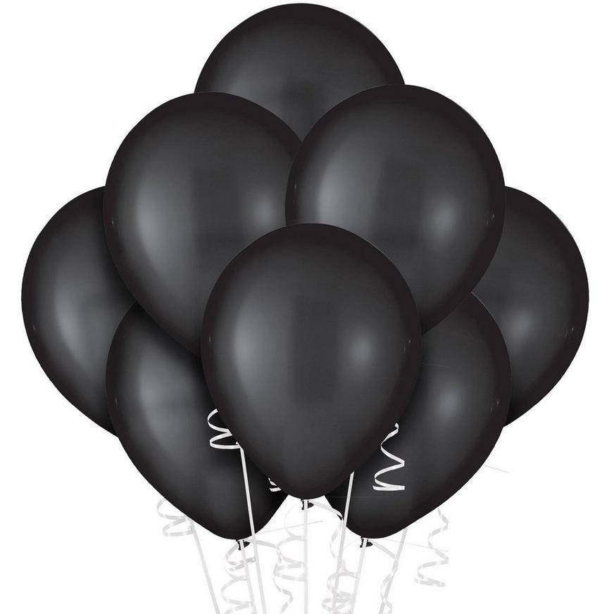 Party City Uninflated Premium Latex Balloons, 12 inch, Black (25 ct)