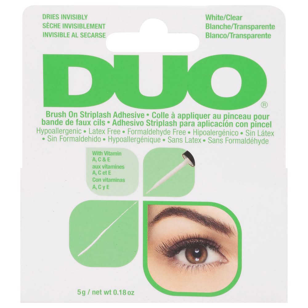 DUO Brush on Eyelash Adhesive, White/Clear (0.18 oz)