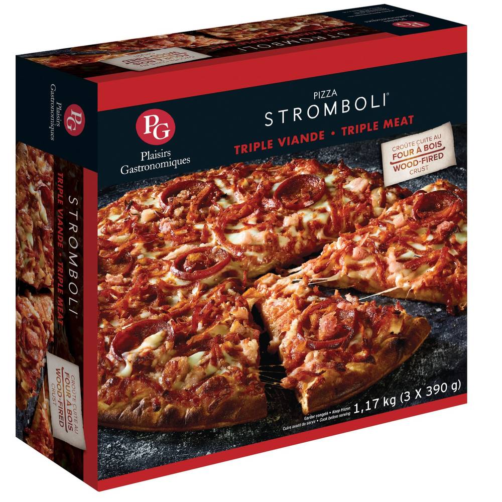 Stromboli Pizza triple viande (3 pack, 390 g) - Triple meat pizza (3 pack, 390 g)