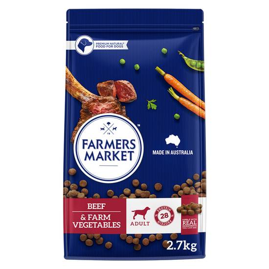 Farmers Market Adult Dry Dog Food Beef With Farm Vegetables 2.7 kg