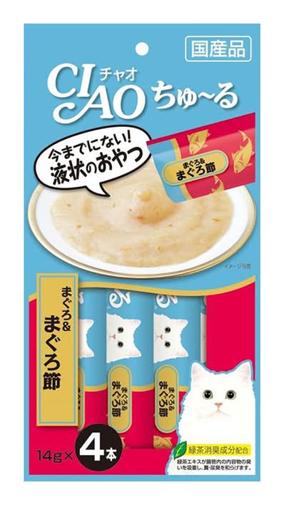 CIAO啾嚕肉泥-鮪魚+柴魚片 <56g克 x 1 x 1Bag包>