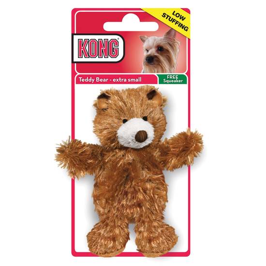KONG® Teddy Bear Dog Toy - Plush, Squeaker (Color: Brown)