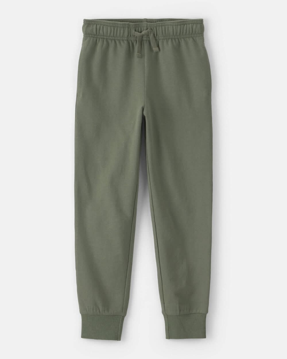 Boys French Terry Joggers - Green - Olive - 4