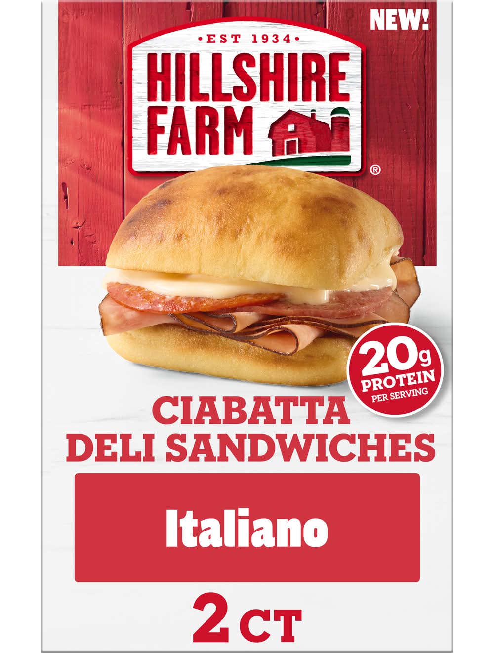 Hillshire Farm Ciabatta Deli Sandwiches, Italiano (10.1 oz, 2 ct)