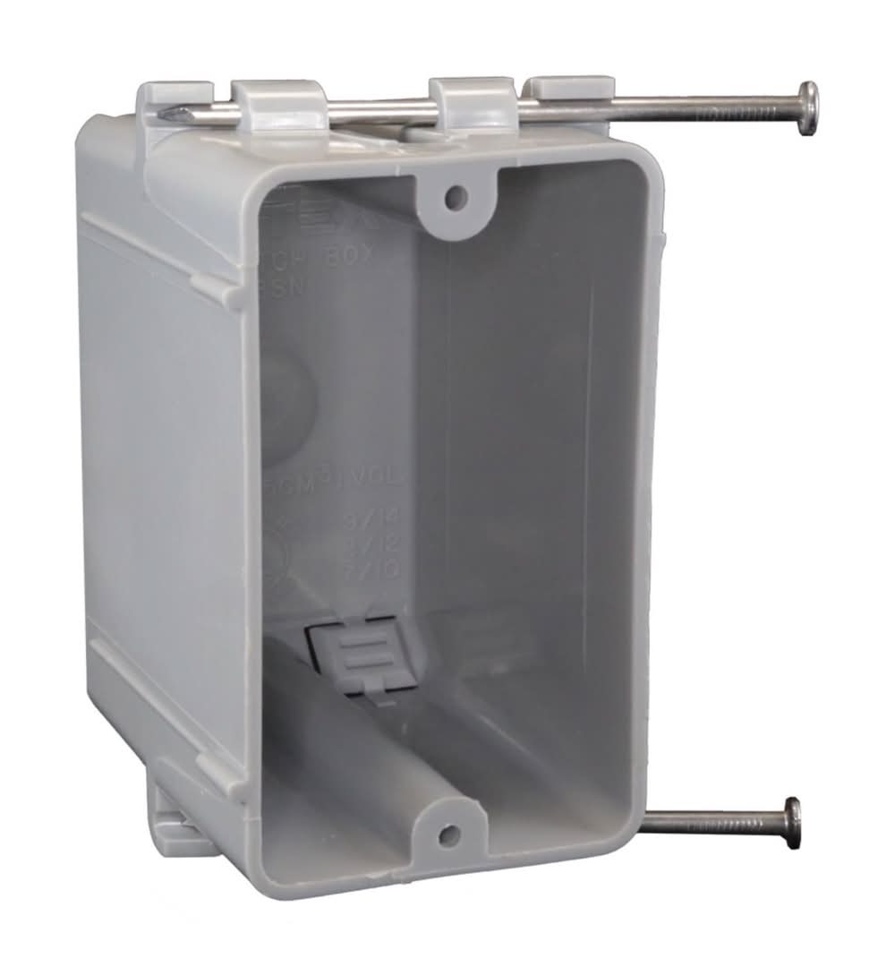 Cantex Ez Box New Work 23 Cu In Rectangle Pvc 1 Gang Outlet Box Gray