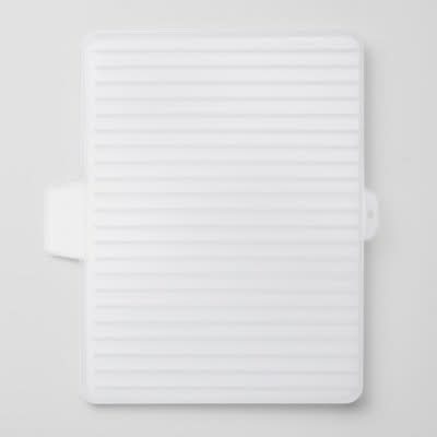 Brightroom Dish Drying Rack Clear Drainboard, White