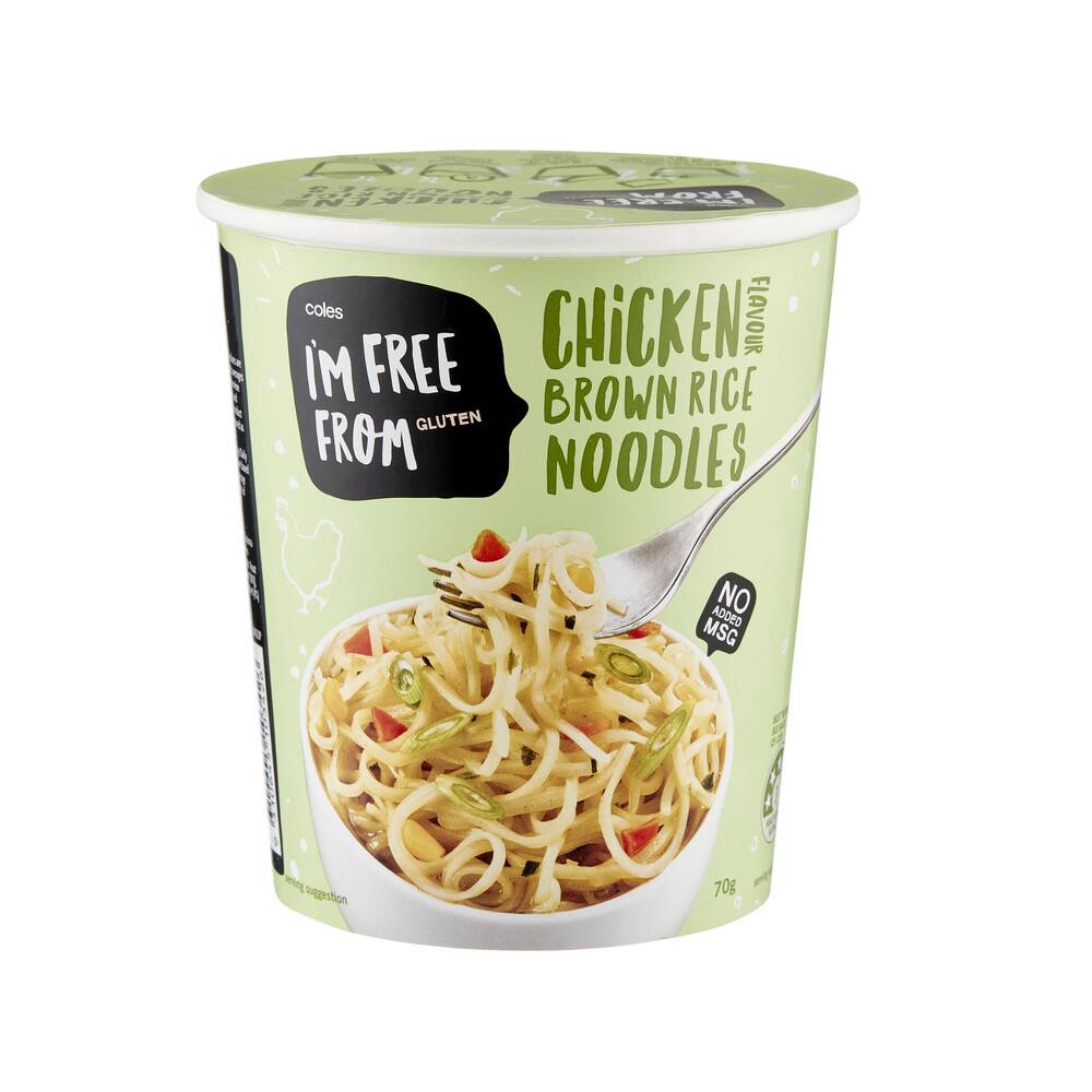 Coles I'm Free From Gluten Free Brown Rice Noodle Cups Chicken 70g