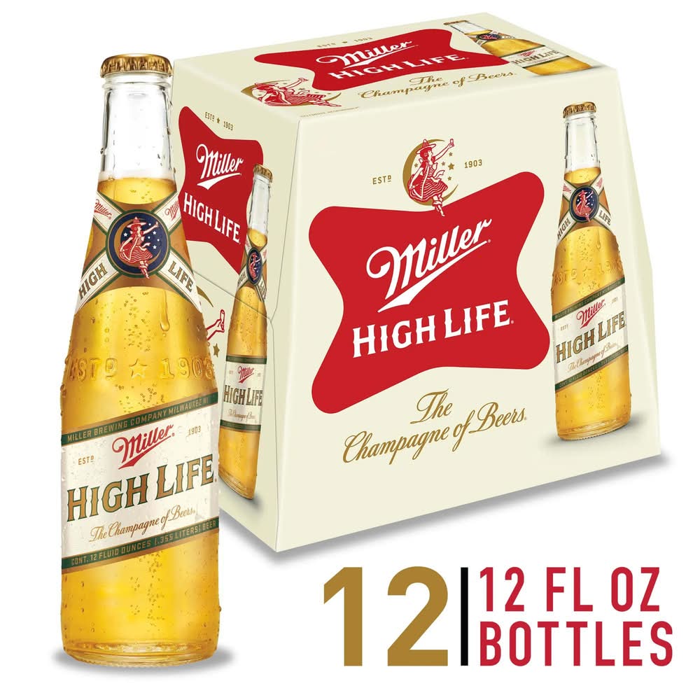 Miller High Life American Lager Beer (12 x 12 fl oz)