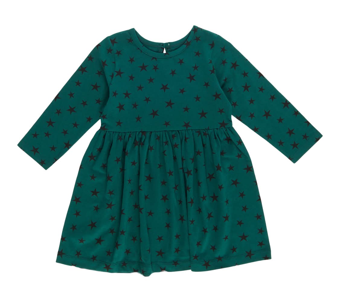 MONKEY BARS Infant Girls' North Country Long Sleeve Dress, 12-24 Month (12M, Dk Red PL1)