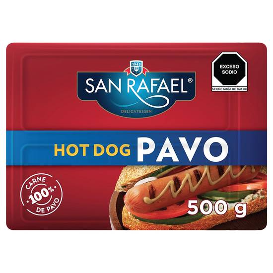 San Rafael Salchicha Hot Dog 100% Pavo 500g