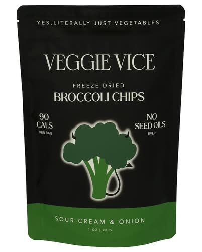 Veggie Vice Freeze Dried Sour Cream & Onion Broccoli Chips