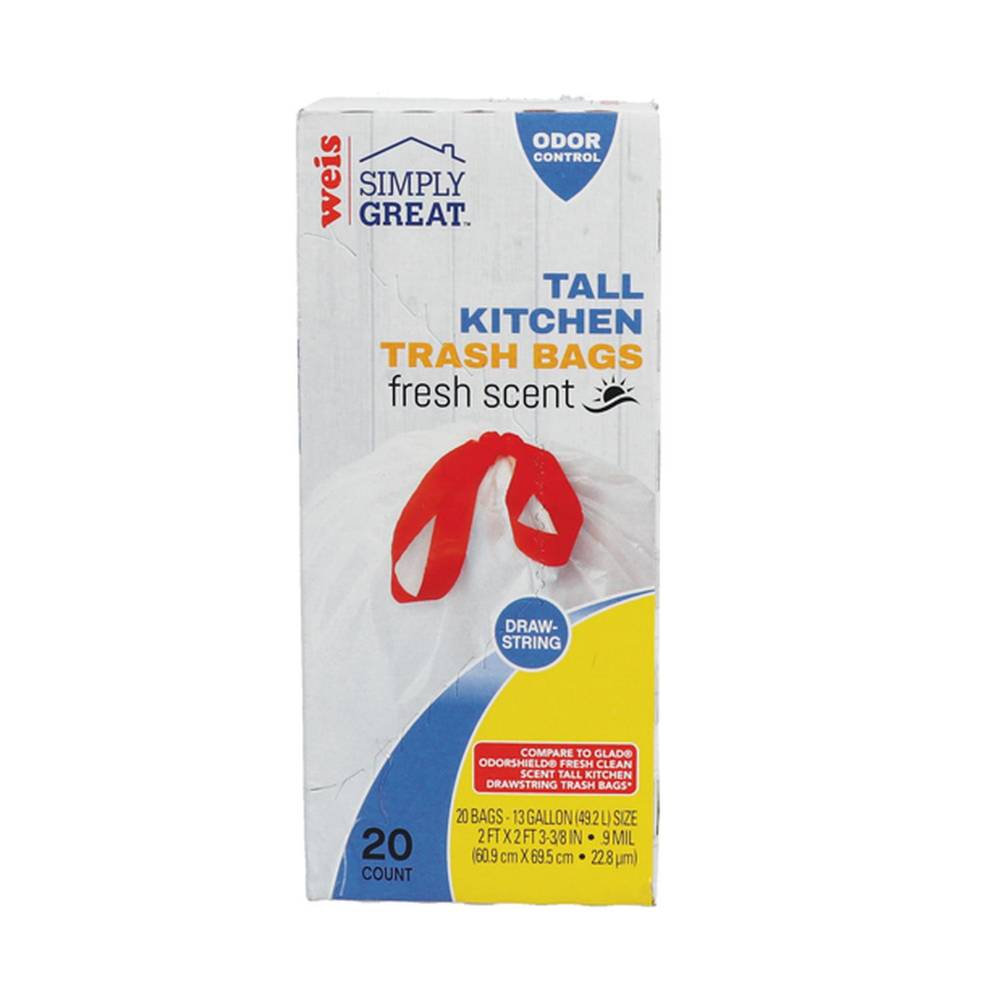 Weis Kitchen Trash Bags, 2Ft x 2Ft 3-3/8 (20 ct)