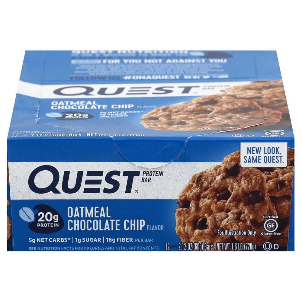 Quest Oatmeal Chocolate Chip Protein Bar (12 ct, 2.12oz)