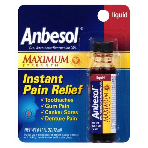 Anbesol Maximum Strength Instant Pain Relief - 0.41 fl oz