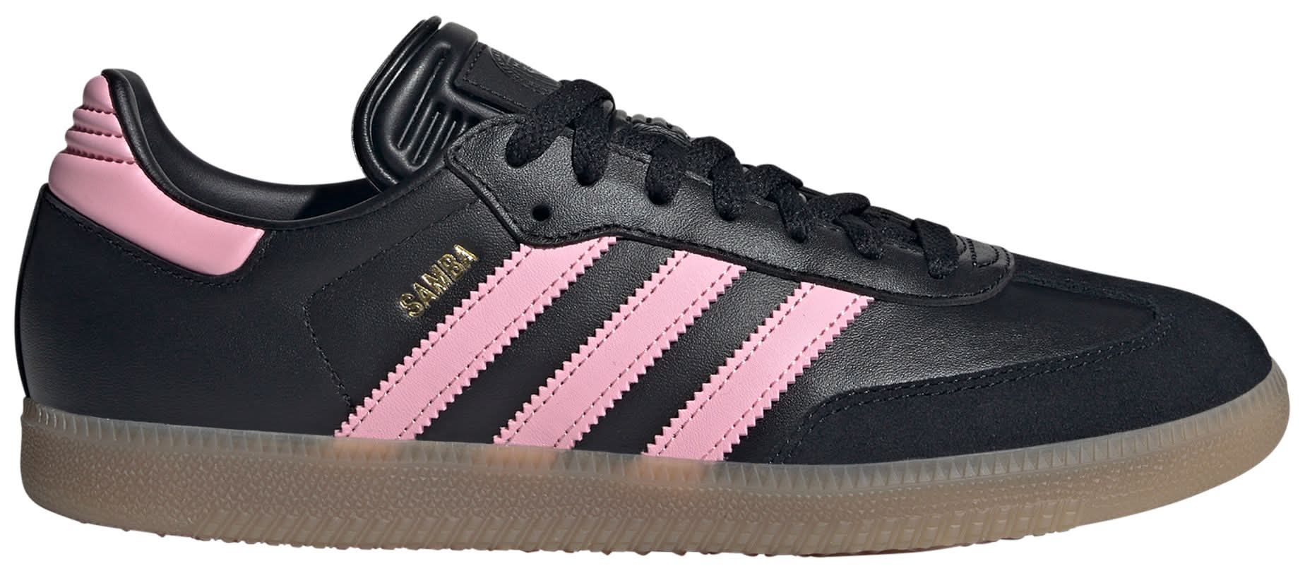 Adidas Samba Messi Indoor Soccer Shoes (Black/Pink, M8.5/W9.5)