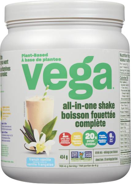 Vega All in One Real Plant Based Protein Shake, French Vanilla (414 g)