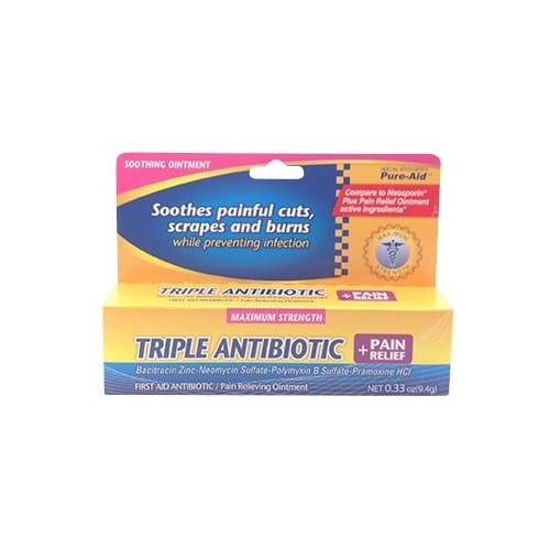 Pure-Aid Maximum Strength Triple Antibiotic & Pain Relief Ointment (0.33 oz)