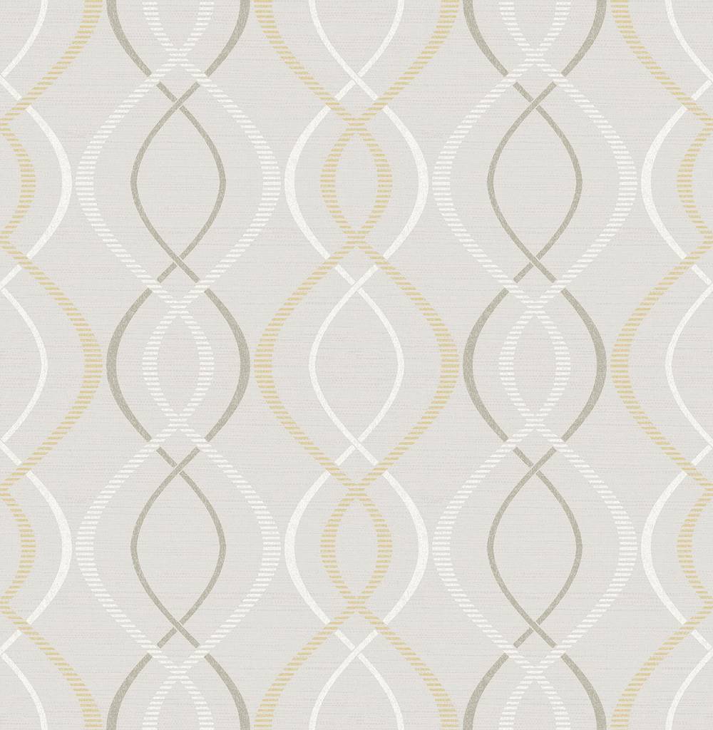 Scott Living 30.75-sq ft Yellow Taupe Vinyl Geometric Self-Adhesive Peel and Stick Wallpaper | SLW3420