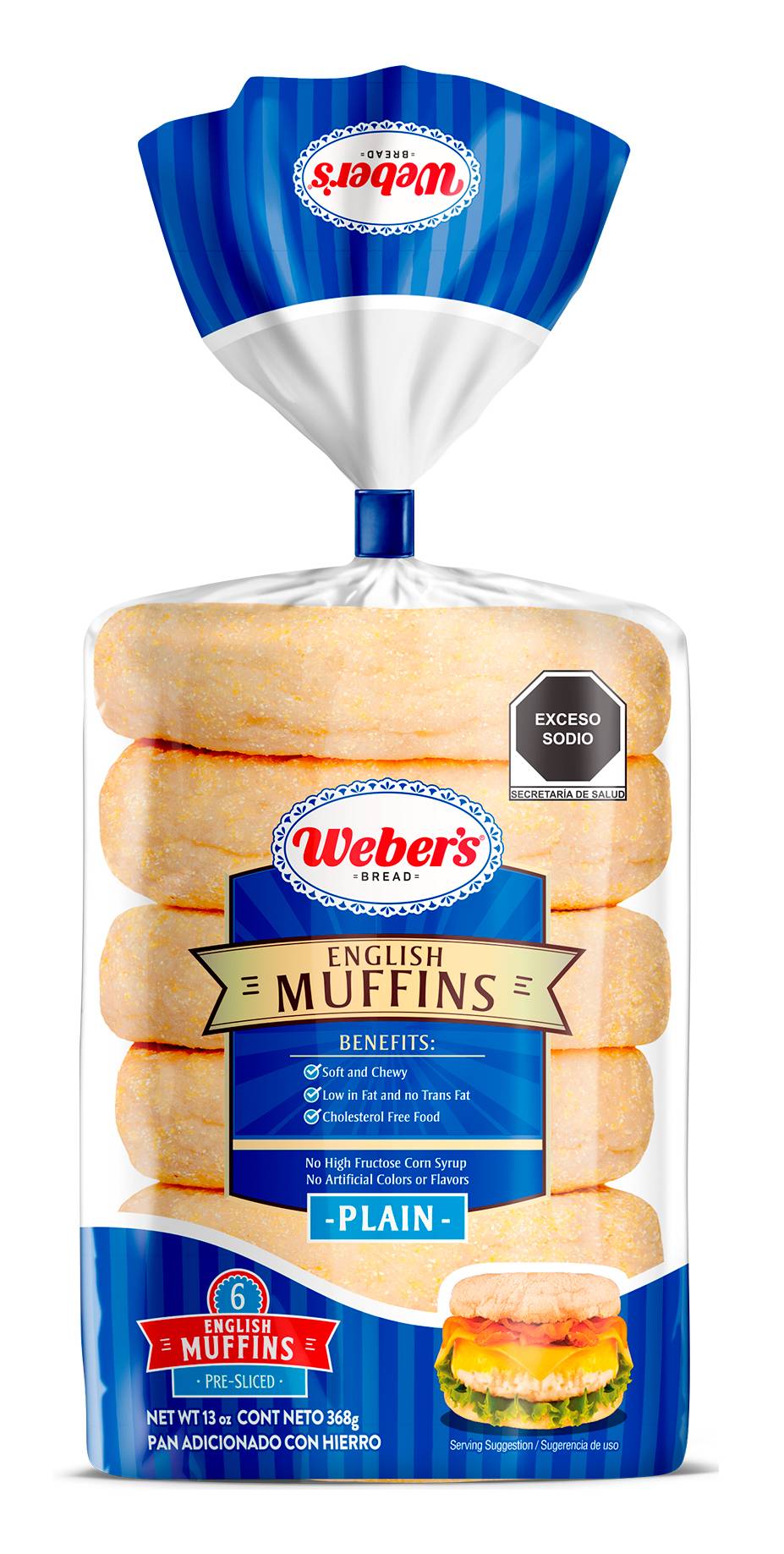 Weber's · English muffins pan adicionado con hierro (6 un)
