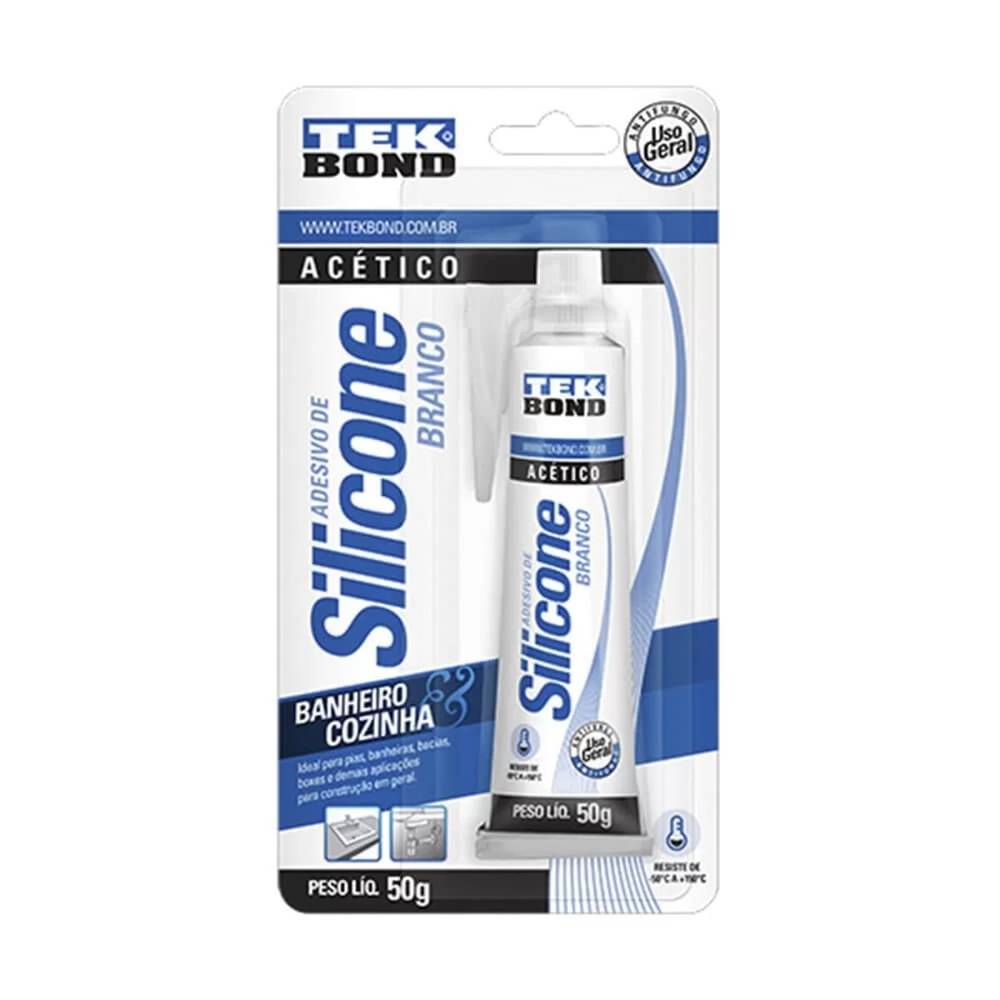 Tekbond silicone acético para vedação branco (50g)