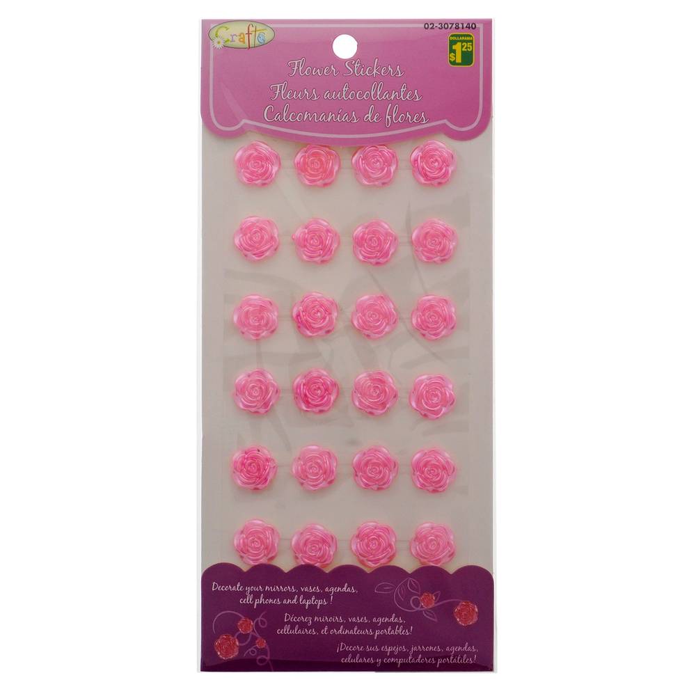 Plastic Rose Shaped Stickers