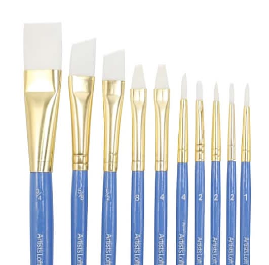 Artist's Loft White Synthetic Brushes, Assorted (10 ct)