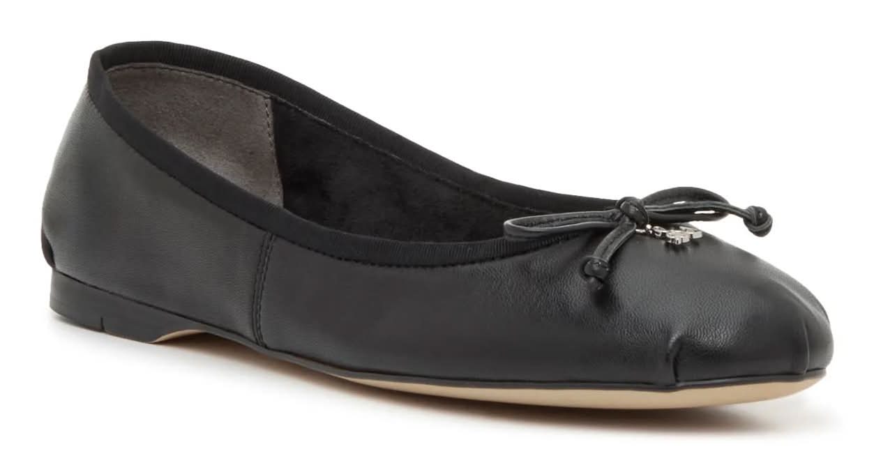 Sam Edelman Signature Collect Zane Ballet Flat (Black Leather Medium - 8)