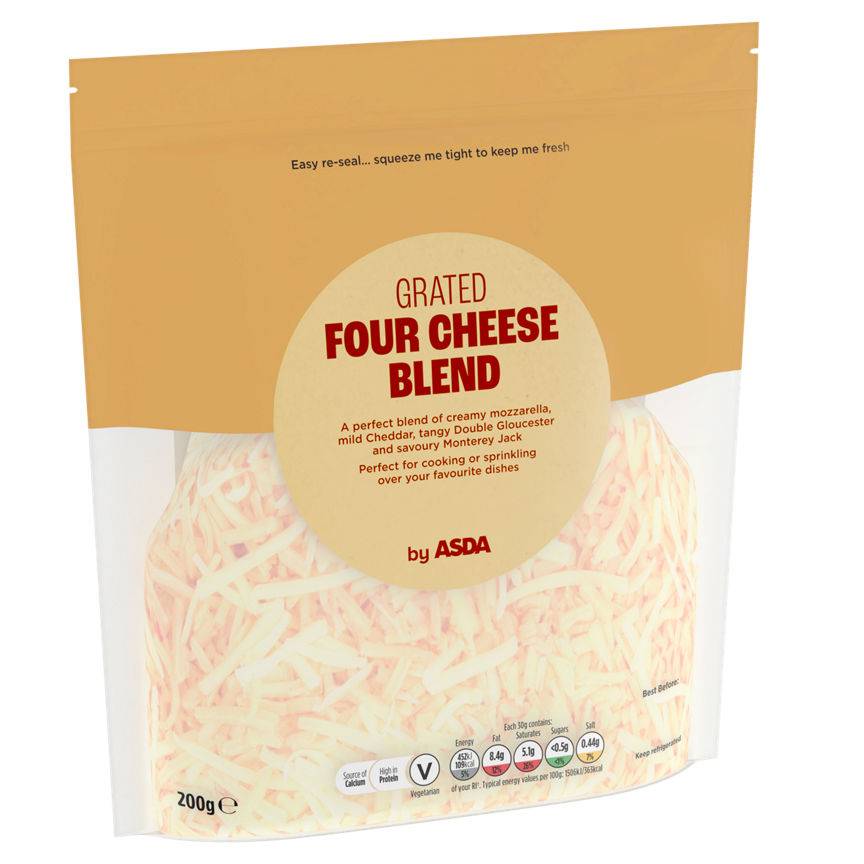 Asda Grated Four Cheese Blend 200G