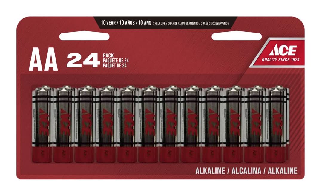 ACE Aa Alkaline Batteries 24 Pk Carded