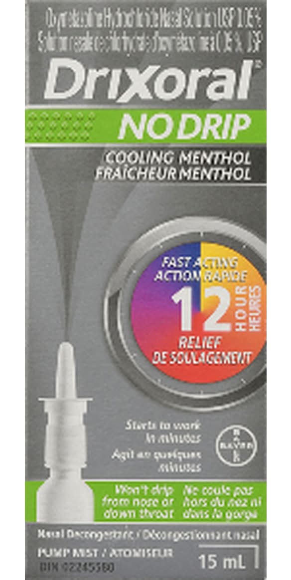 Drixoral No Drip Cooling Menthol Nasal Decongestant (15 ml)