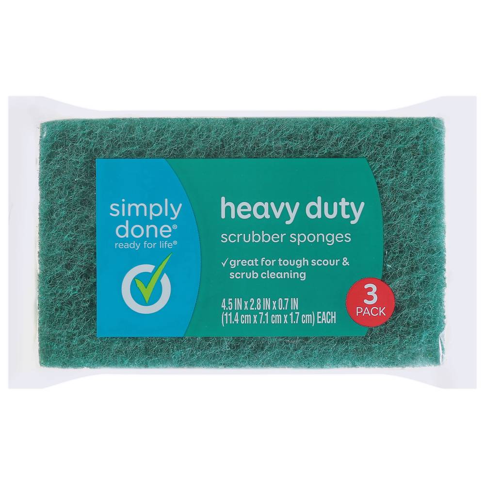 Simply Done Scrubber Sponges, Heavy Duty, 3 Pack 3 Ea