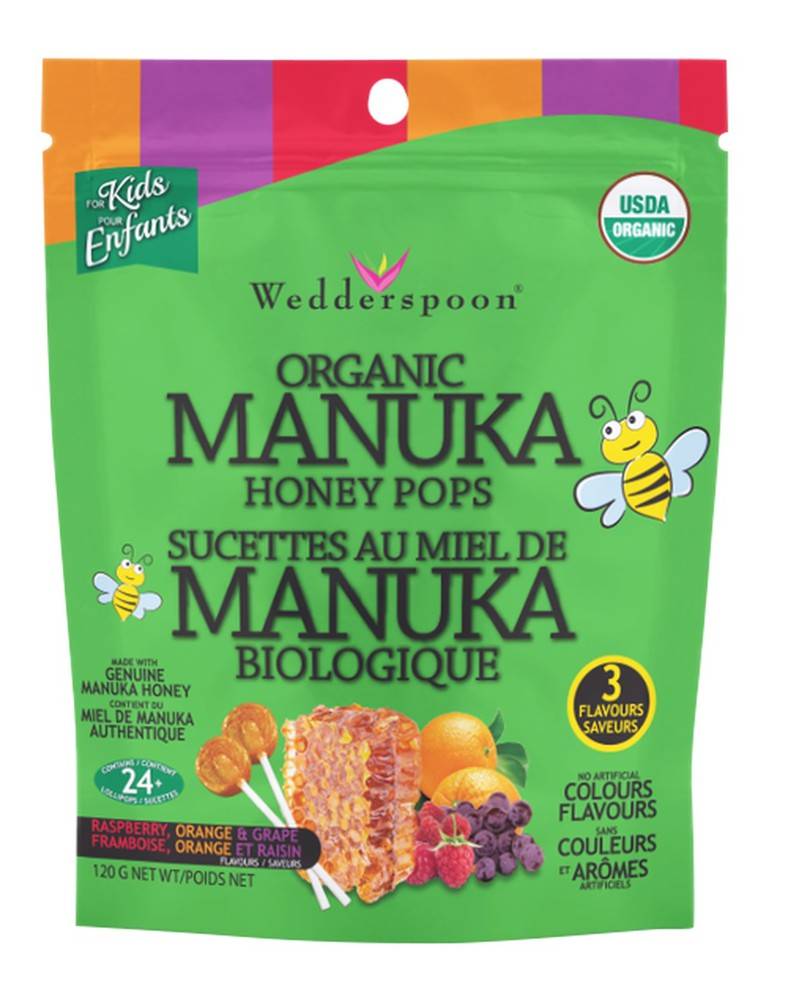 Wedderspoon Organic Manuka Honey Pops Variety pack (120 g)